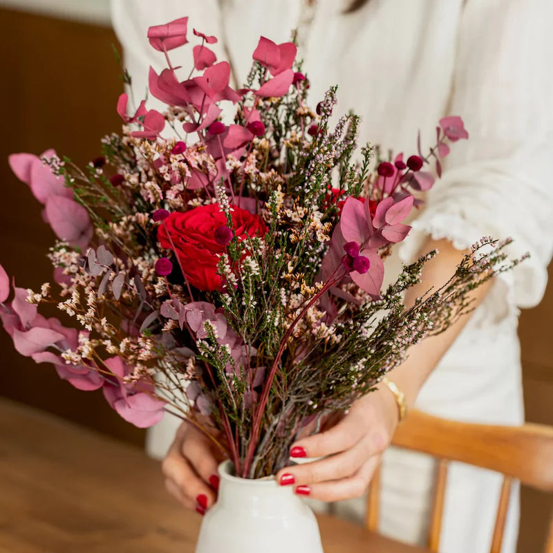 Un bouquet de fleurs stabilisées