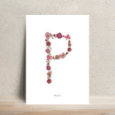 Affiche A4 herbier lettre rose