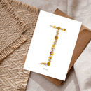 Carte postale herbier lettre jaune