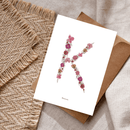 Carte postale herbier lettre rose