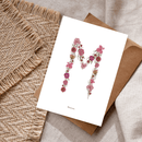 Carte postale herbier lettre rose