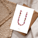 Carte postale herbier lettre rose