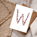 Carte postale herbier lettre rose