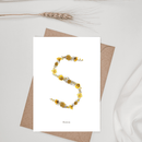 Carte postale herbier lettre jaune