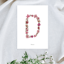Affiche A5 herbier lettre rose