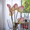 Anthurium rose pâle artificiel à la tige x5, fausse fleur exotique, déco florale intérieure