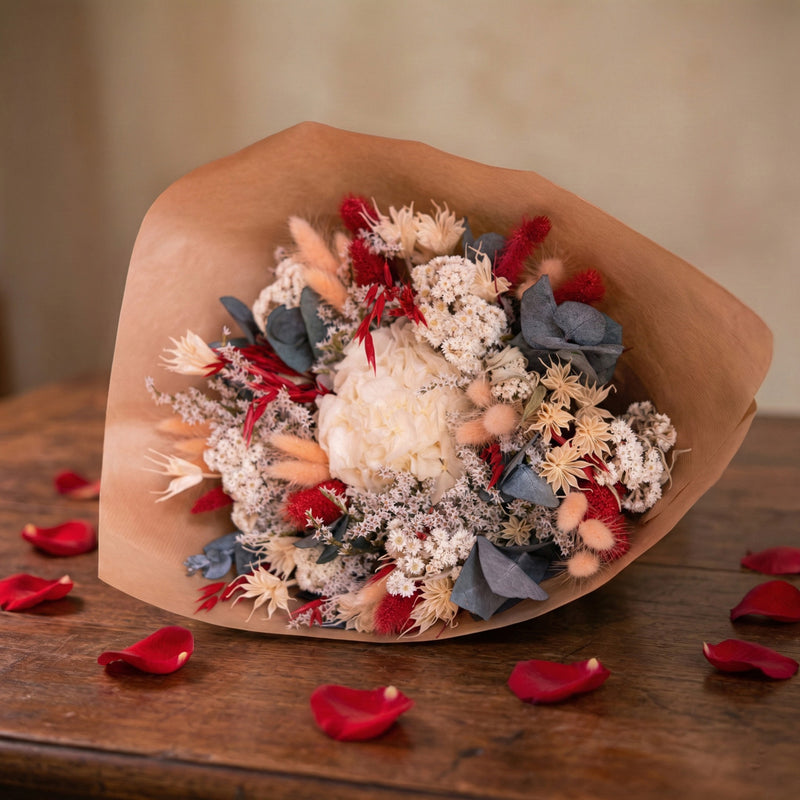 Saint Valentin bouquet de fleurs séchées Flowrette