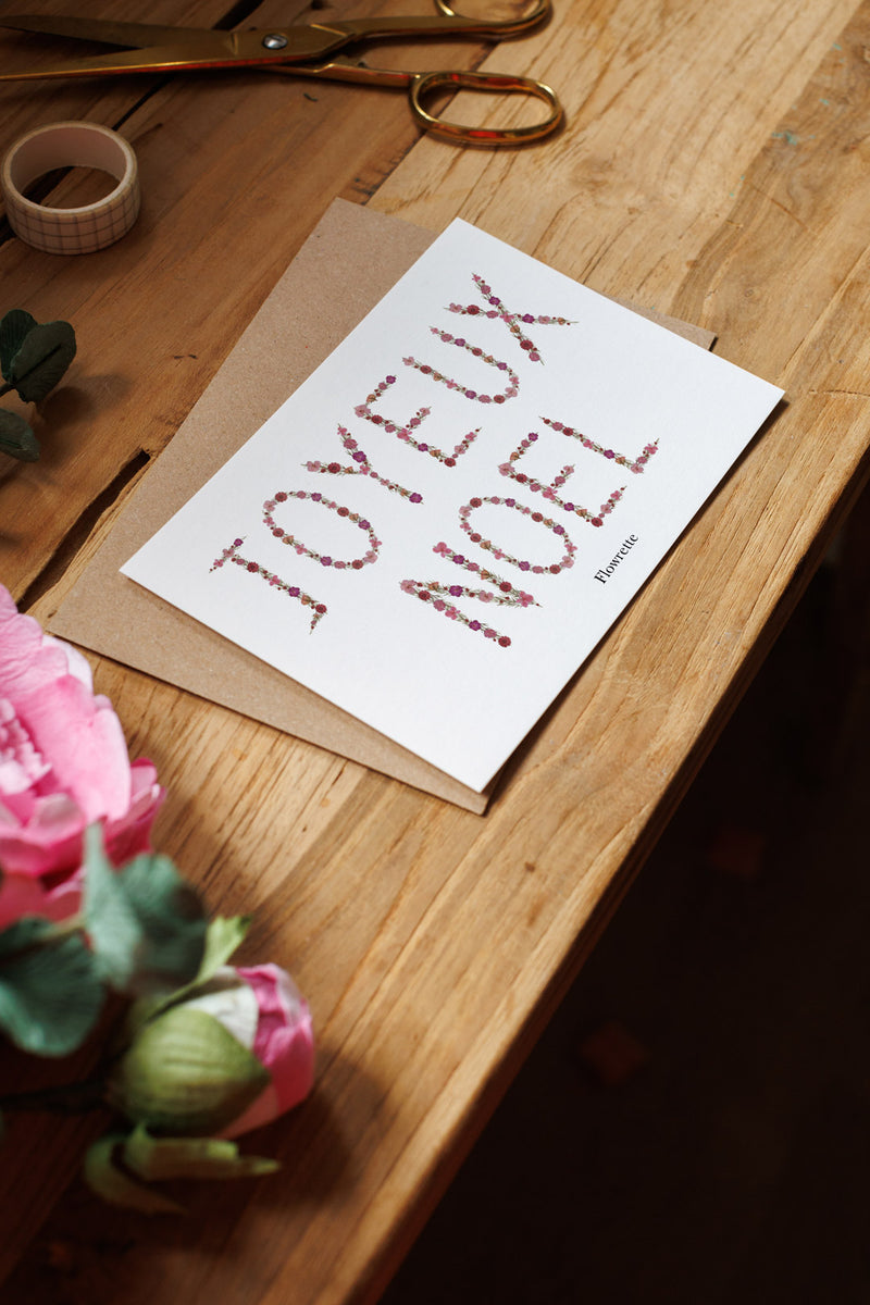 Blumige Weihnachtspostkarte