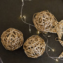 Boules de noël en osier dorée x5