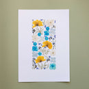 herbier-fait-main-fleurs-bleues-jaunes