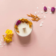 DIY Kit Fleurie Candie Orange Glass Pot