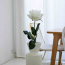 Petite rose blanche artificielle real touch à la tige x1, fausse fleur réaliste, déco florale intérieure