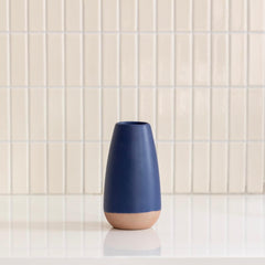 Breite blaue Harmonie -Vase