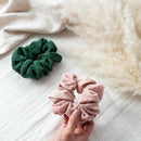 chouchou-gaze-coton-rose-vert
